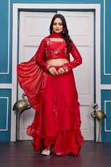Designer Heavy Fandy Satin Lehenga Set