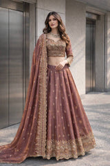 Heavy Two Tone Fandy Silk Lehenga Choli Set
