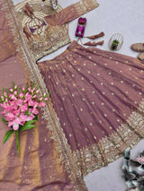 Heavy Two Tone Fandy Silk Lehenga Choli Set
