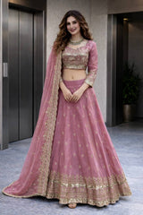 Heavy Two Tone Fandy Silk Lehenga Choli Set