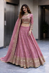 Heavy Two Tone Fandy Silk Lehenga Choli Set