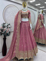 Heavy Two Tone Fandy Silk Lehenga Choli Set