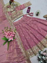 Heavy Two Tone Fandy Silk Lehenga Choli Set
