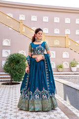 Designer Vichitra Embroidered Lehenga Choli