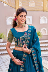 Designer Vichitra Embroidered Lehenga Choli
