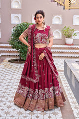 Designer Vichitra Embroidered Lehenga Choli