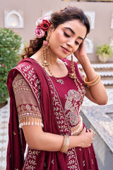 Designer Vichitra Embroidered Lehenga Choli