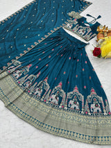 Designer Vichitra Embroidered Lehenga Choli