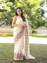 Heavy Kota Checks Fancy Multi Embroidery & Butti Lace Saree