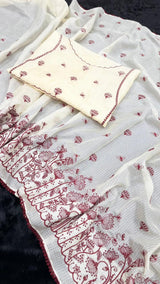Heavy Kota Checks Fancy Multi Embroidery & Butti Lace Saree