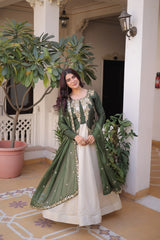Designer Embroidered Gown with Dupatta