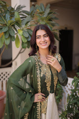 Designer Embroidered Gown with Dupatta