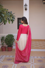 Designer Embroidered Gown with Dupatta