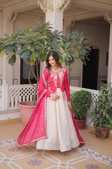 Designer Embroidered Gown with Dupatta