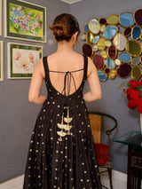 Party Wear Silk Black Anarkali SUit