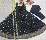 Party Wear Silk Black Anarkali SUit
