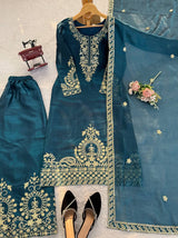 Premium Silk Top Plazo Set with Dupatta