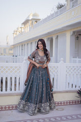 Wedding Wear Embroidered Silk Lehenga Choli
