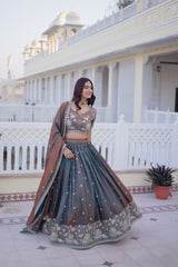 Wedding Wear Embroidered Silk Lehenga Choli
