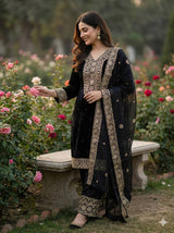 Pure Fendy Silk Top Palazzo Dupatta Set
