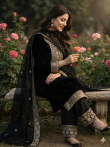 Pure Fendy Silk Top Palazzo Dupatta Set