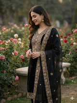 Pure Fendy Silk Top Palazzo Dupatta Set