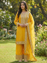 Pure Fendy Silk Top Palazzo Dupatta Set