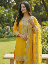 Pure Fendy Silk Top Palazzo Dupatta Set