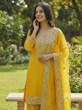 Pure Fendy Silk Top Palazzo Dupatta Set