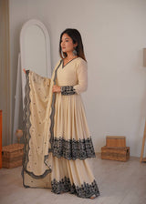 Premium Faux Georgette Embroidered Palazzo Set