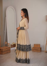 Premium Faux Georgette Embroidered Palazzo Set