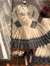 Premium Faux Georgette Embroidered Palazzo Set