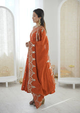 Roman Silk Party Wear Anarkali Gown Set