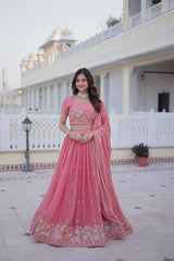 Fendi Silk Embroidered Lehenga Choli with Dupatta