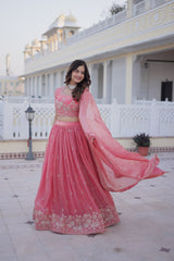 Fendi Silk Embroidered Lehenga Choli with Dupatta