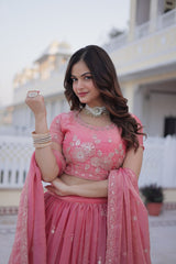 Fendi Silk Embroidered Lehenga Choli with Dupatta