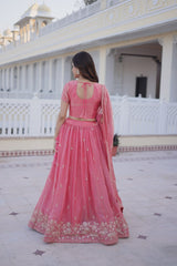 Fendi Silk Embroidered Lehenga Choli with Dupatta