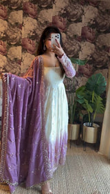 Elegant Embroidered Party Wear Anarkali Suit