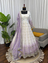 Elegant Embroidered Party Wear Anarkali Suit