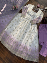 Elegant Embroidered Party Wear Anarkali Suit