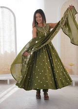 Roman Silk Party Wear Anarkali Gown Set