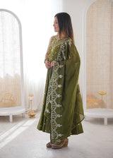 Roman Silk Party Wear Anarkali Gown Set