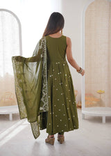 Roman Silk Party Wear Anarkali Gown Set