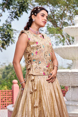 Gold Crush Embroidered Lehenga Choli