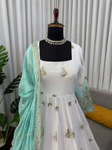 Georgette Sky Blue Anarkali Suit