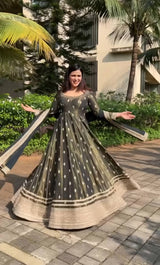 Chinon Silk Kali Cut Anarkali Suit