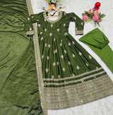 Chinon Silk Kali Cut Anarkali Suit