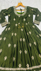 Chinon Silk Kali Cut Anarkali Suit