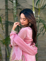 EID Special  Fendi Satin Silk Kurta Salwar Dupatta Set