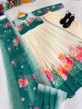 Fox Georgette Handwork Gown Set